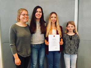 Die Euli-Redakteure v.l.:Lilli Wallot (MSS13), Julia Zimmermann (MSS13), Sarah Kühn (MSS11) und Arvika Trautmann (6B)