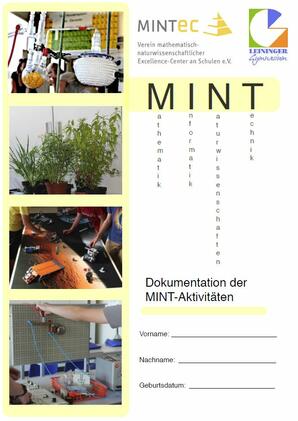 Titelseites des Dokumentationsheftes für das MINT-EC-Zertifikat